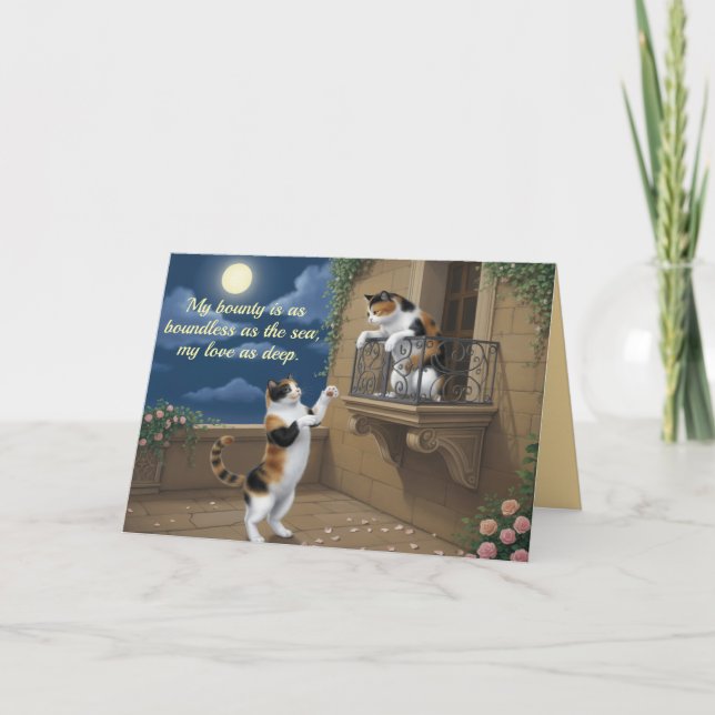 Cartão De Festividades Calico Cat Valentine Card (Frente)