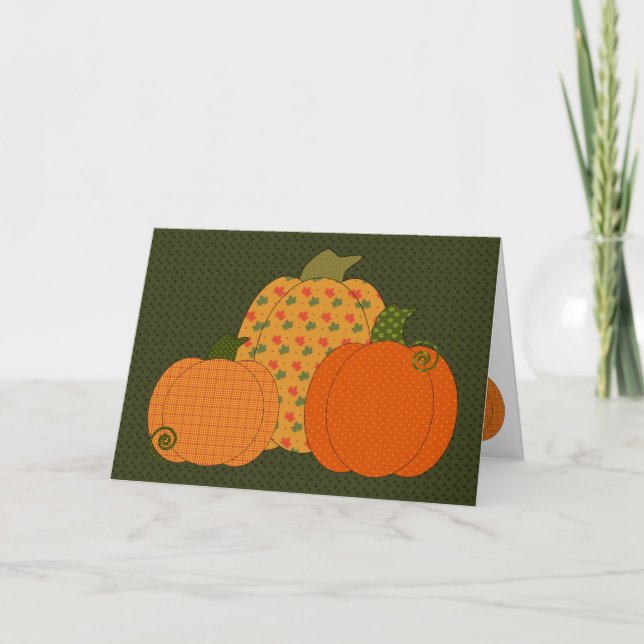 Cartão De Festividades Calico Pumpkin Trio Card (Frente)