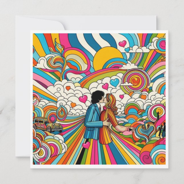 Cartão De Festividades Calidoscópio do Amor (Frente)