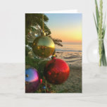 Cartão De Festividades California Christmas<br><div class="desc">Christmas Eve at sunset at the beautiful beach at Crystal Cove,  California.</div>