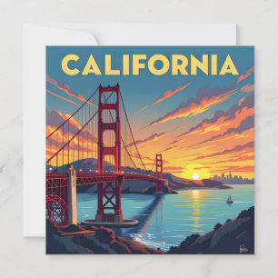 Cartão De Festividades California Lembrança   A Ponte Golden Gate em Bran