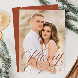 Cartão De Festividades Caligrafia Alegre Sobreposição de Foto em Script T