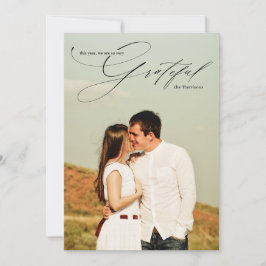 Cartão De Festividades Caligrafia de Roteiro Grato Foto Completa