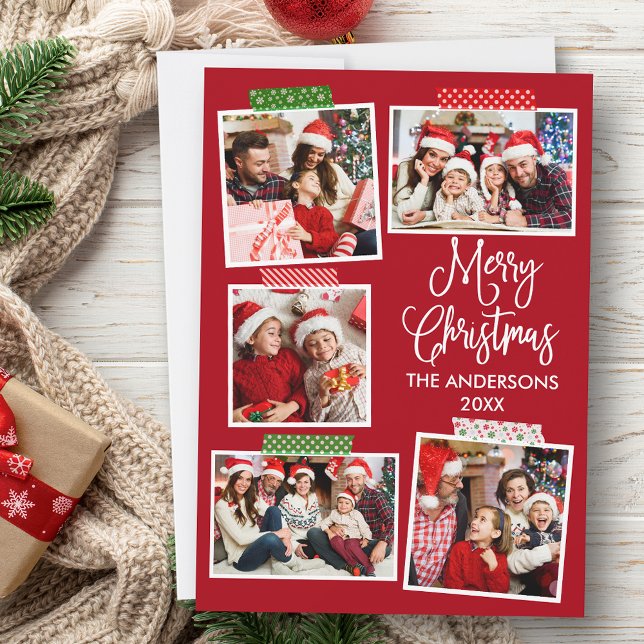 Cartão De Festividades Caligrafia divertida Artesanato de Natal Feliz Ver (Customize to add text to back of card.)