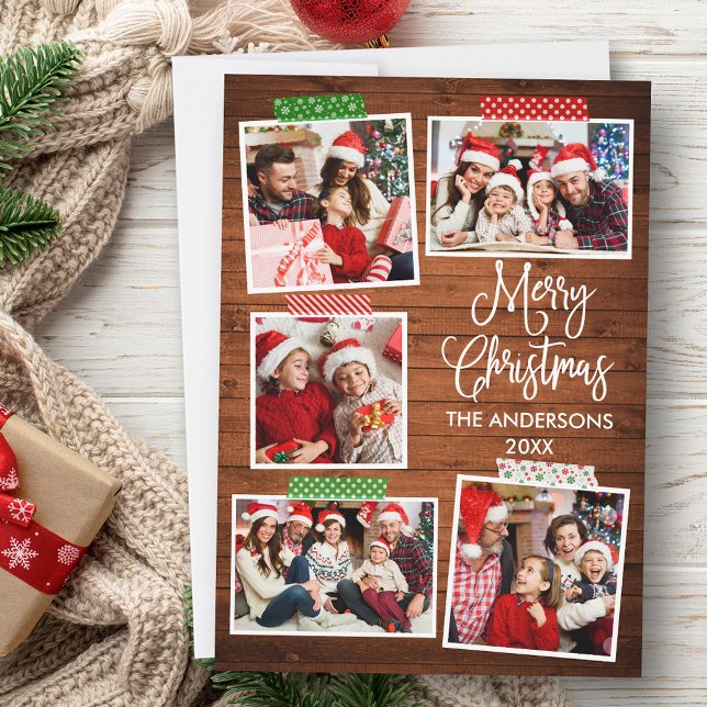 Cartão De Festividades Caligrafia divertida Madeira Feliz Artesanato de N (Customize to add text to back of card.)