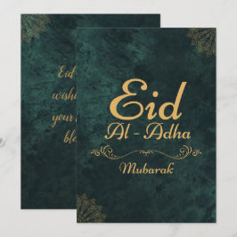 Cartão De Festividades Caligrafia Dourada Eid Al-Adha Mubarak 2025