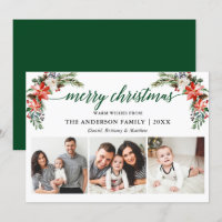 Caligrafia Elegante Aquarela Invernal Verde Floral