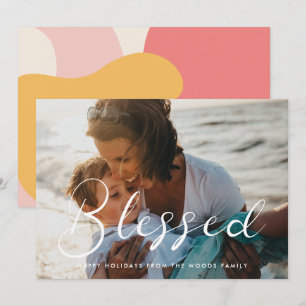 Cartão De Festividades Caligrafia Elegante Foto Inspiracional Abençoada