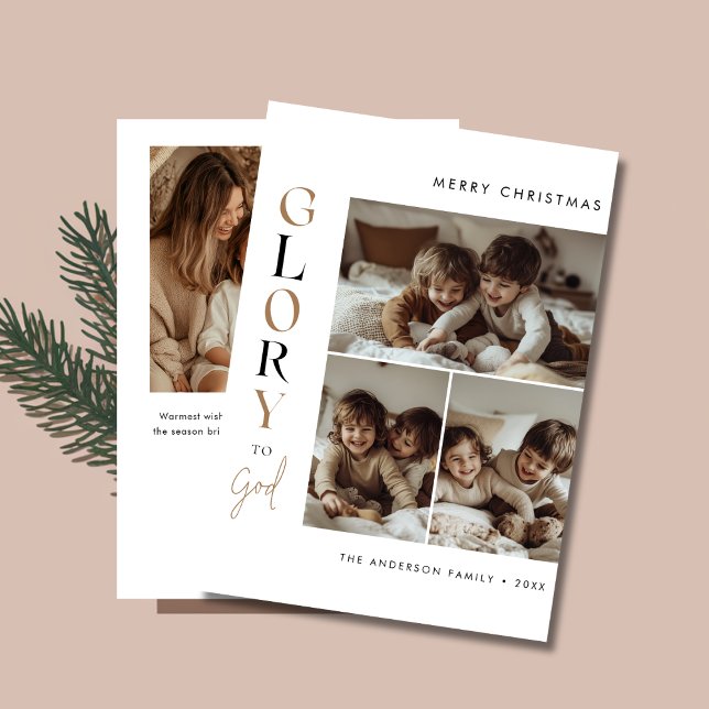 Cartão De Festividades Caligrafia Glória Religiosa De Natal A Deus Foto (Criador carregado)