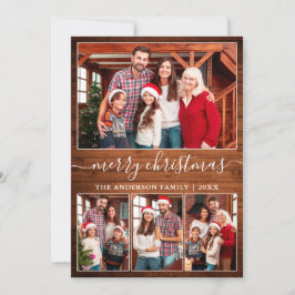 Cartão De Festividades Caligrafia Moderna 4 Fotografia Madeira Feliz Nata