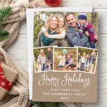 Cartão De Festividades Caligrafia moderna Kraft 4 Foto<br><div class="desc">Carta da Família Kraft de Feriados Felizes,  Feriados Felizes,  Script de Caligrafia Moderna</div>