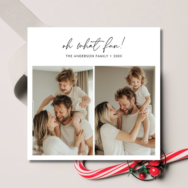 Cartão De Festividades Caligrafia Que Foto Divertida Da Família De Natal  (Criador carregado)