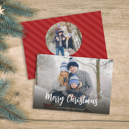 Cartão De Festividades Caligrafia Simples Minimalista de Natal - Duas Fot