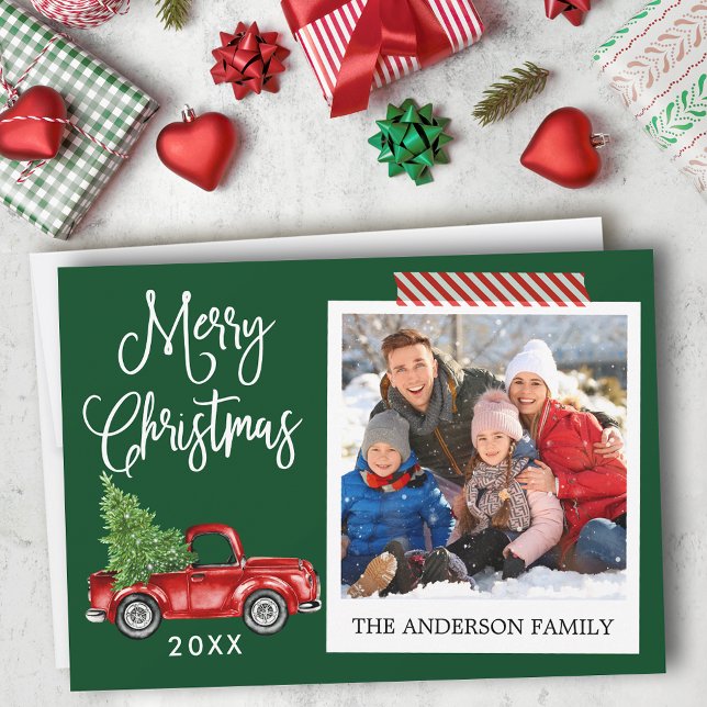 Cartão De Festividades Caligrafia Truck Strike Artesanato de Natal (Customize to add text to back of card.)