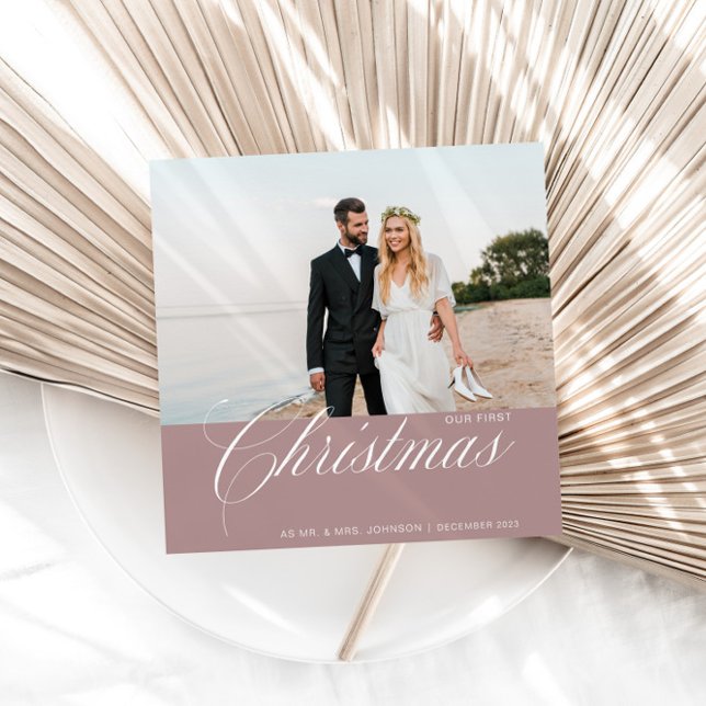 Cartão De Festividades CaligrafiaFoto do nosso primeiro Natal (Criador carregado)