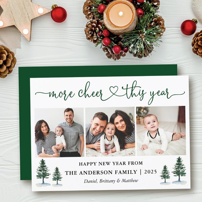 Cartão De Festividades Calliografia Coração Mais Animação 3 Fotografias (Customize to add text to back of card.)