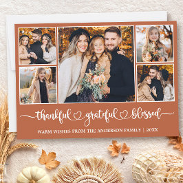 Cartão De Festividades Calliografia Heart Thankful 5 Foto