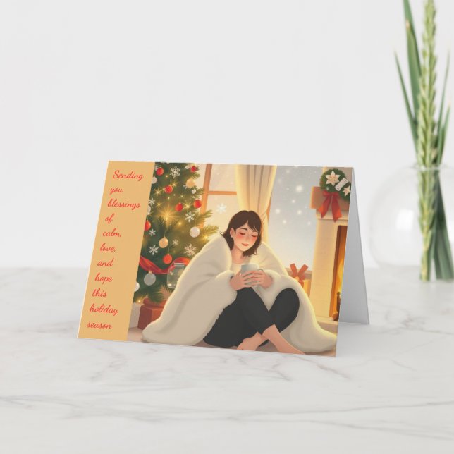 Cartão De Festividades Calmo Natal (Frente)