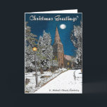 Cartão De Festividades Camberley Christmas Card<br><div class="desc">Christmas card featuring a seasonal nighttime image of St. Michael's Church in Camberley,  Surrey,  UK</div>