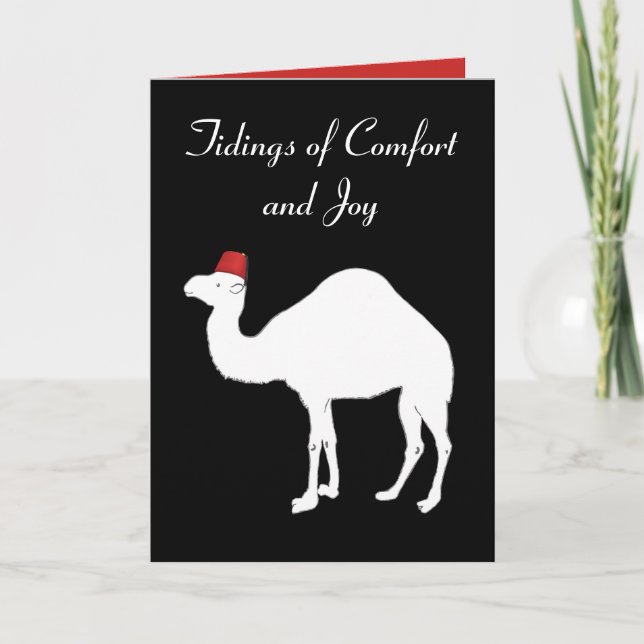 Cartão De Festividades Camel Comfort and Joy Christmas Card (Frente)