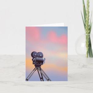 Cartão De Festividades Câmera de filme antiga pôr do sol