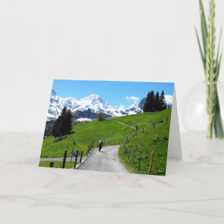 Cartão De Festividades Caminhando em Murren