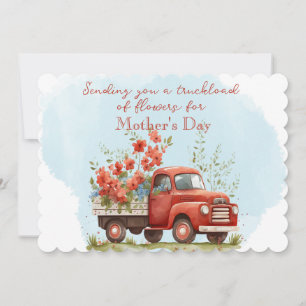 Cartão De Festividades Caminhão de Flores para o Dia das Mães