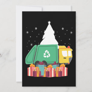 Cartão De Festividades Caminhão de Lixo Engraçado de Natal Presente de Fé