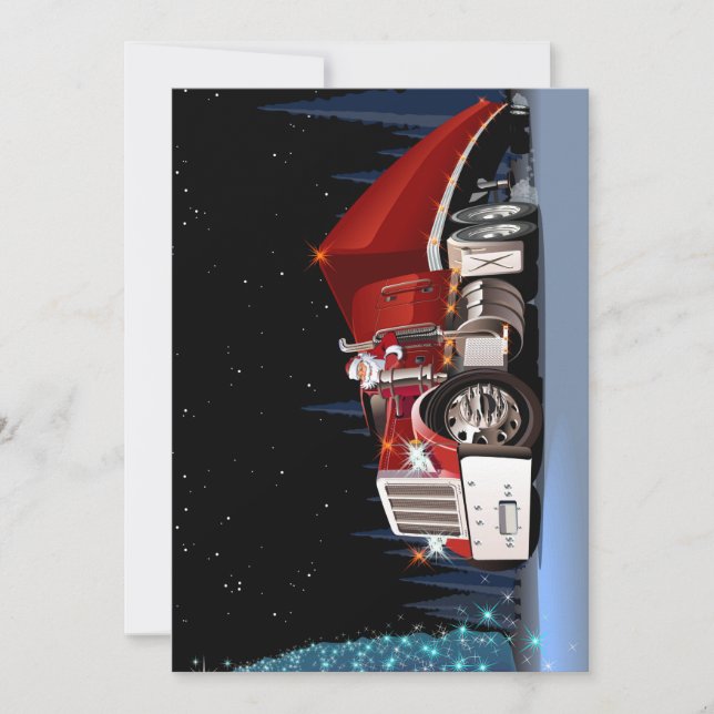 Cartão De Festividades Caminhão de Natal da Cartoon (Frente)