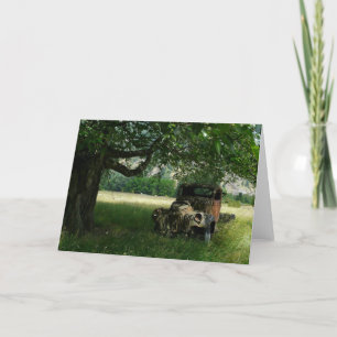 Cartão De Festividades Caminhão do vovô sob a árvore