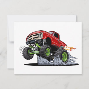 Cartão De Festividades Caminhão monstro de cartum