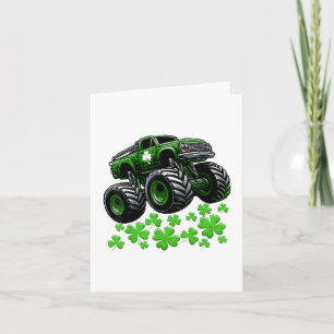 Cartão De Festividades Caminhão Monstro Dia de São Patrício Irlandês Sort