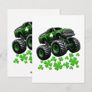 Cartão De Festividades Caminhão Monstro Dia de São Patrício Irlandês Sort