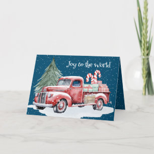 Cartão De Festividades Caminhão Vermelho de Natal Com Balas de Cana