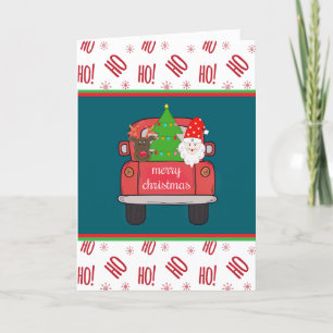 Cartão De Festividades Caminhão Vermelho de Natal em Estilo Rústico de Fa