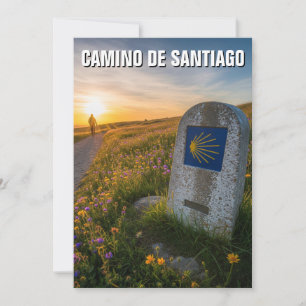 Cartão De Festividades Camino de Santiago Hiker Sunset