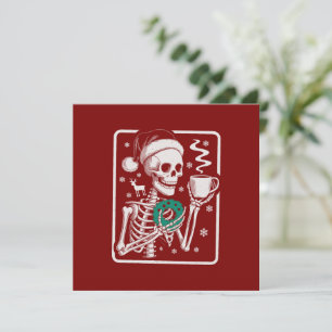 Cartão De Festividades Camisa de Natal de Esqueleto de Terror de Amigos M