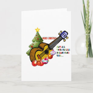 Cartão De Festividades Camisa Ukulele Natal