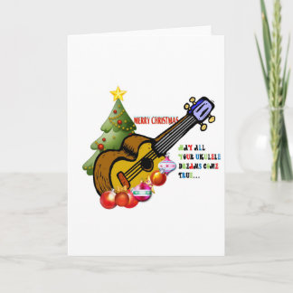 Cartão De Festividades Camisa Ukulele Natal