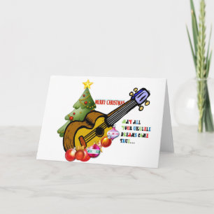 Cartão De Festividades Camisa Ukulele Natal