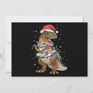 Cartão De Festividades Camiseta de Natal Dinossauro T-rex Árvore de Natal