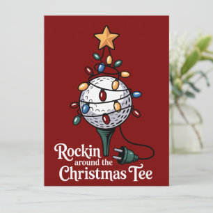 Cartão De Festividades Camiseta Divertida de Natal Rockin Around The Chri