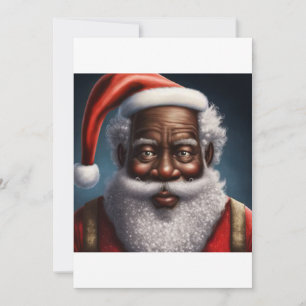 Cartão De Festividades Camiseta do Papai Noel Negro Americano-Africano