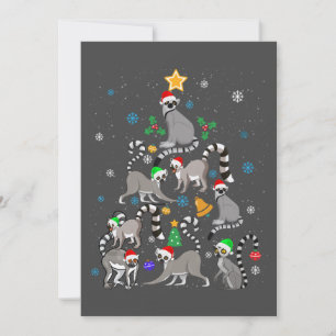 Cartão De Festividades Camiseta Feliz Natal Lêmure Árvore de Natal Natal