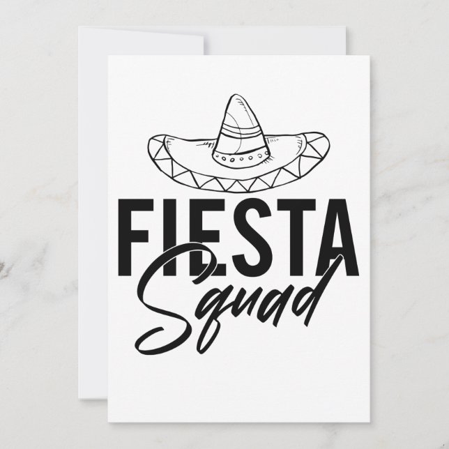 Cartão De Festividades Camisetas de Despedida de Solteira Fiesta Squad, 1 (Frente)