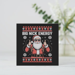 Cartão De Festividades Camisola de Natal Feia do Papai Noel Big Nick Ener