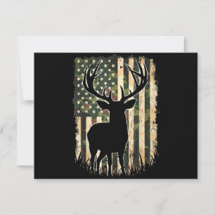 Cartão De Festividades Camo US Flag Deer Hunting Camoflage Hunter