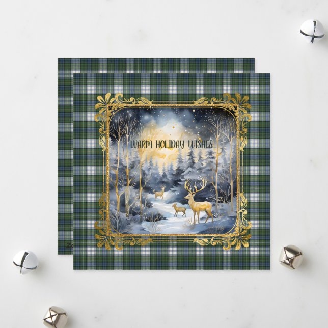 Cartão De Festividades Campbell Dress Ancient Scottish Tartan Christmas  (Frente/Verso In Situ)