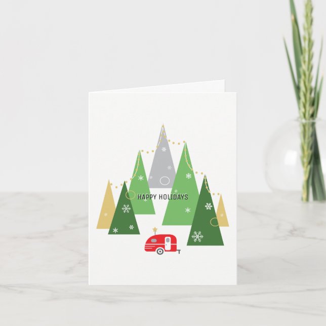 Cartão De Festividades Camper | Holiday Greeting Card (Frente)