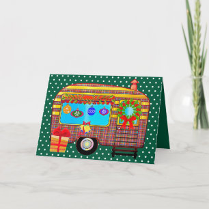 Cartão De Festividades Camper Retro Festivo e Cheio